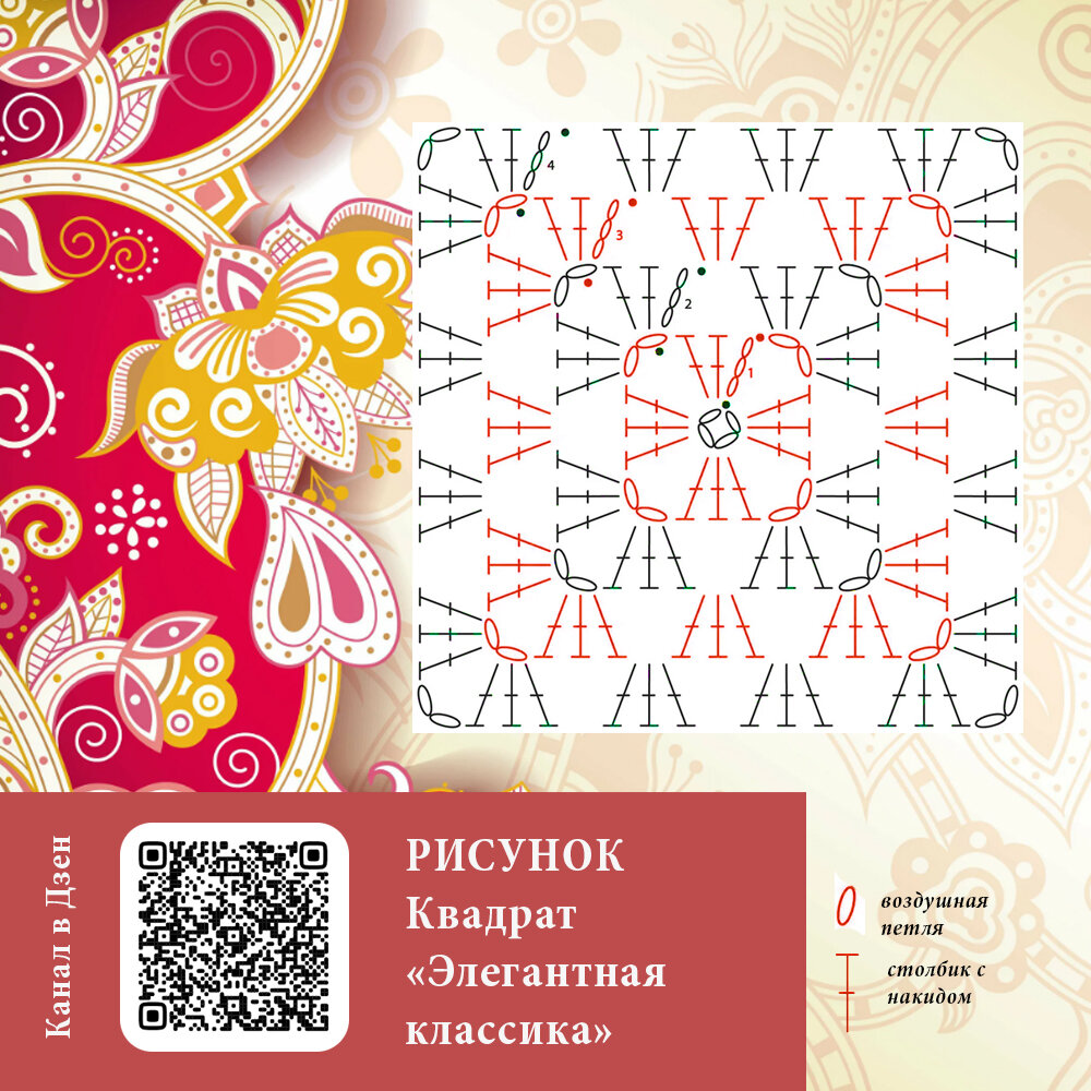 Простой рисунок для вязания крючком