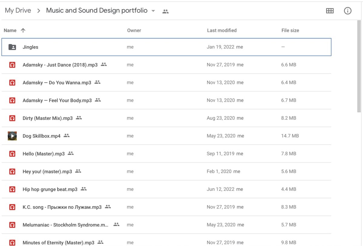 Мое портфолио на Гугл драйве