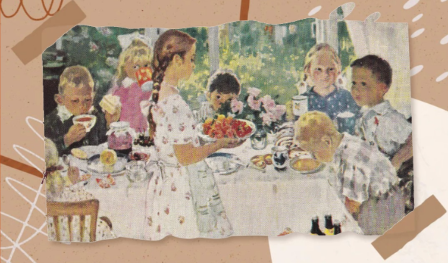 Картина "На дне рождения" О. Богаевской, 1967 год