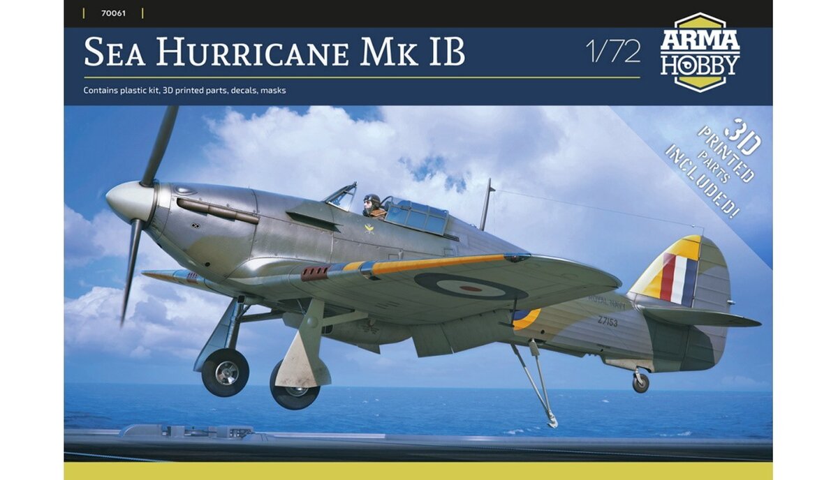 Бокс-арт набора Hawker Sea Hurricane Mk.I(фото с сайта: www.armahobby.com)