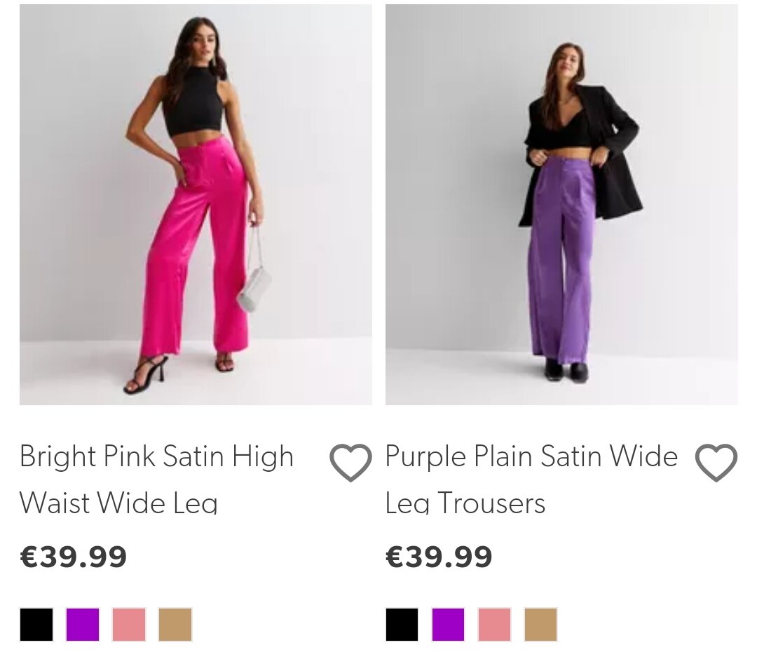 Purple Plain Satin Wide Leg Trousers