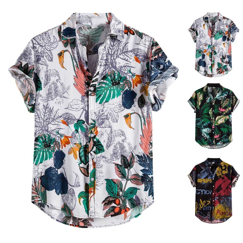 Гавайская рубашка с коротким рукавом