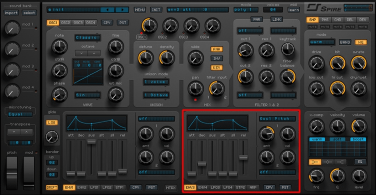 Рисунок 2. Модуляция питча по Envelope