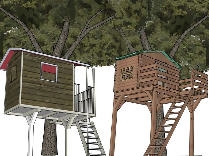 Дом на дереве своими руками: чертежи и пошаговая инструкция