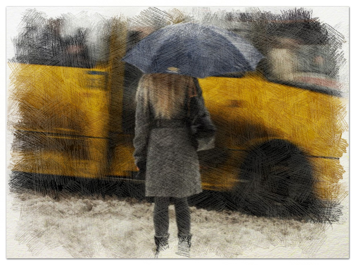 Аня ждет автобус на остановке изобразите. Дэен Деревенские горожане. Картина студентка, ждущая автобус. Замерз пока ждал автобус.