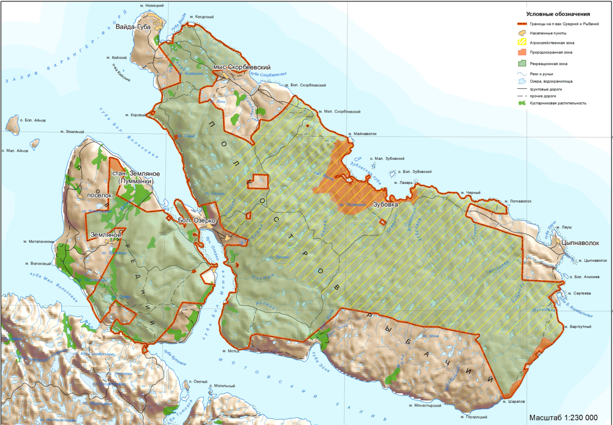 П ов. Природный парк полуострова Рыбачий и средний карта. Губа Эйн Рыбачий полуостров на карте. Полуостров Рыбачий Мурманская область на карте. Полуостров Рыбачий и средний Мурманская область на карте.