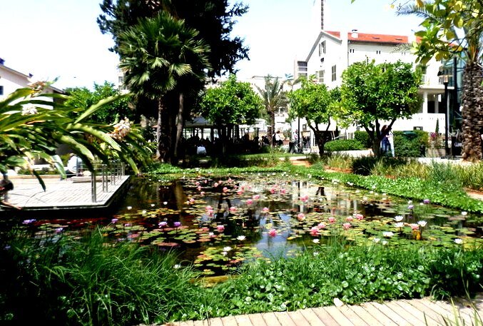 В пруду - лилии, золотые рыбки... Насчет русалок не уверена