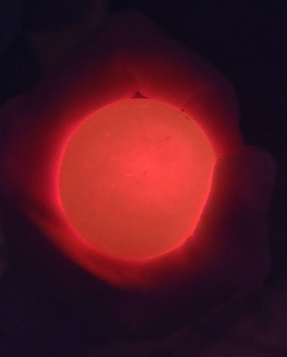 Зажатое в кулаке яйцо. Под яйцом фонарик. Просвечивает, значит, пусто