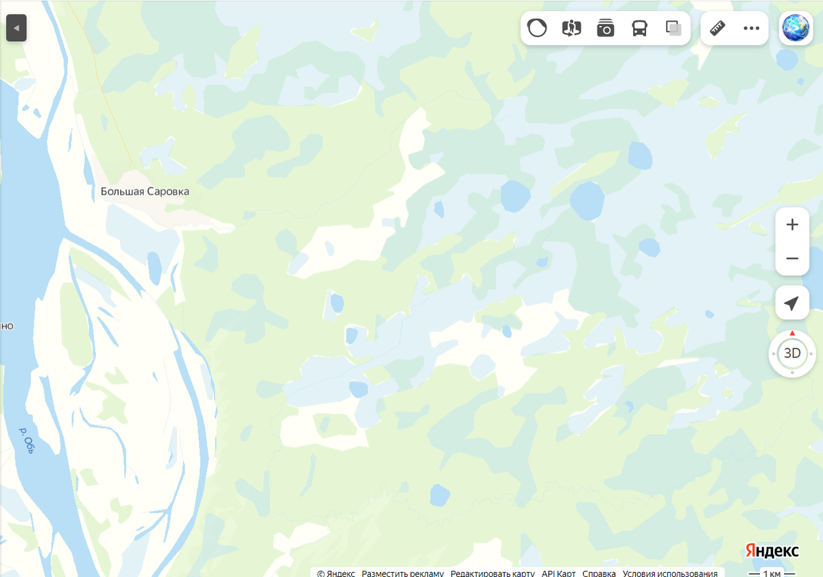 Карта с озерами