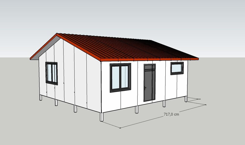 Вид дома из сэндвич-панелей