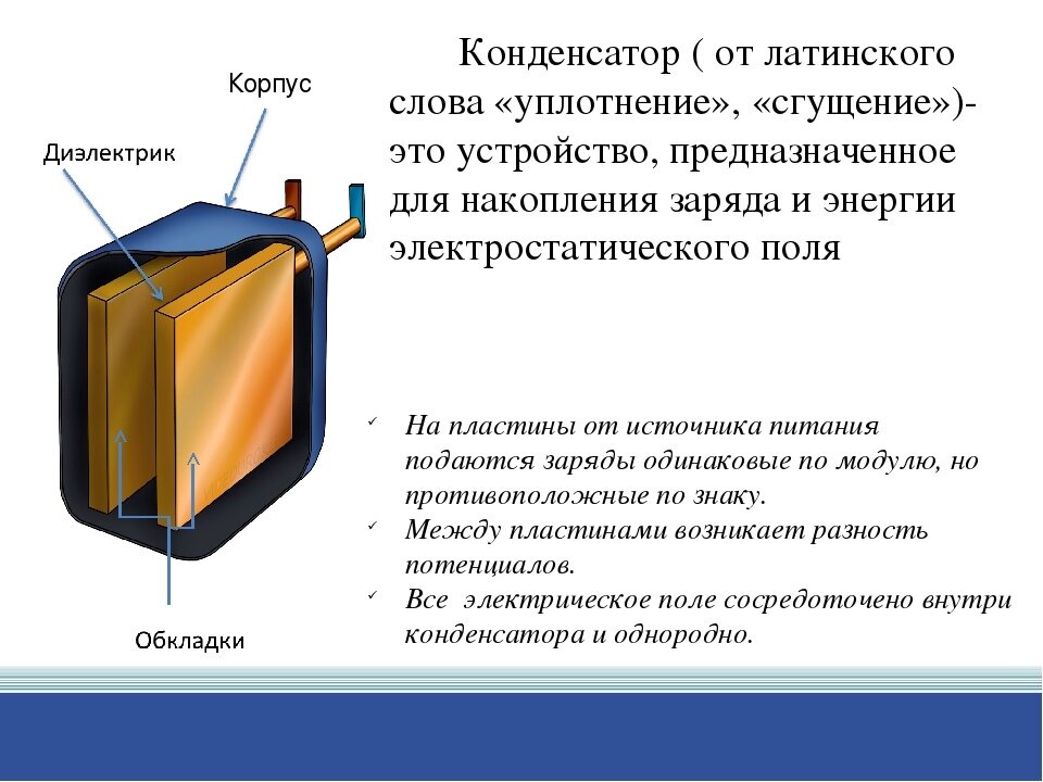 Что делает конденсатор в схеме