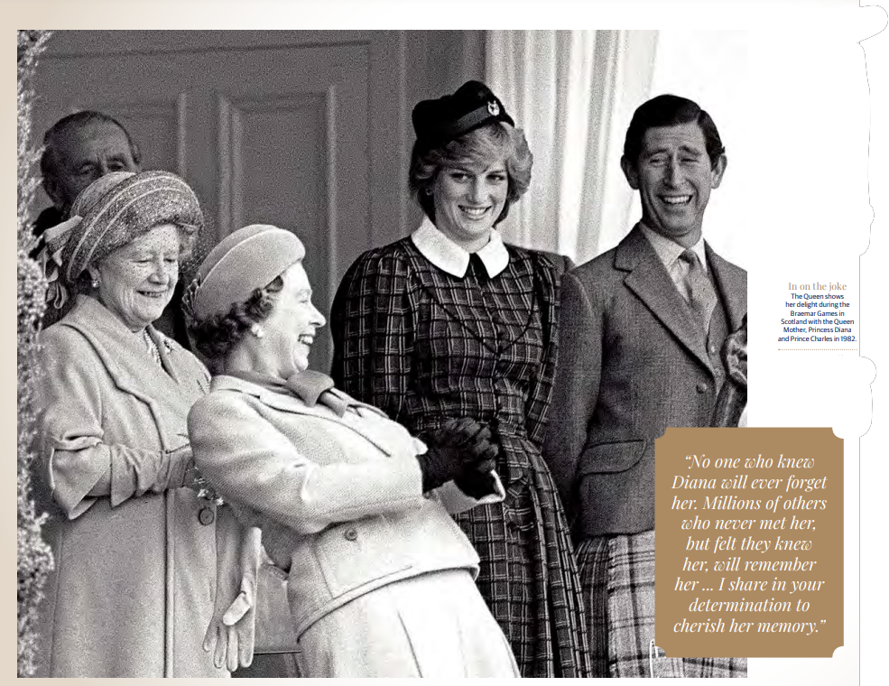 Скриншот-цитата из журнала, посвящённого королеве Елизавете 