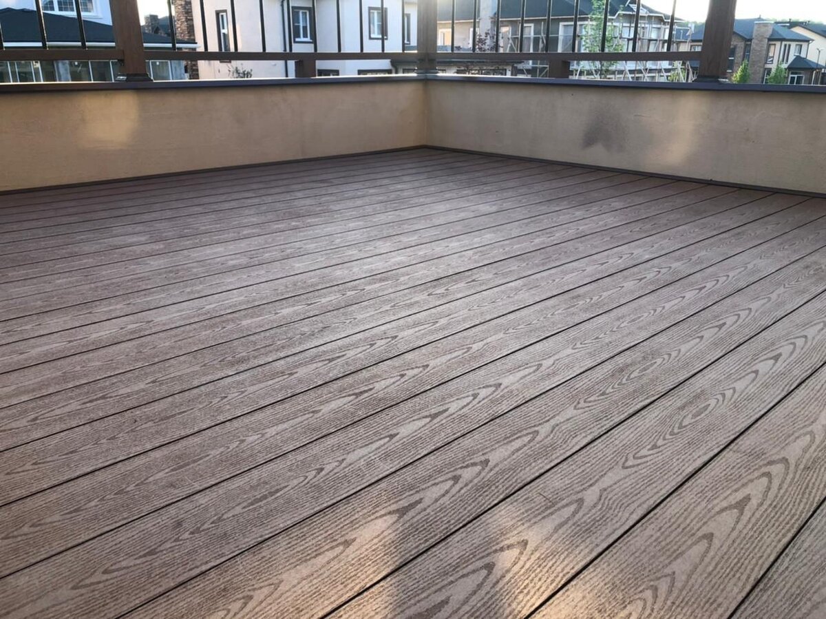 Декинг из ДПК — террасная доска из древесно-полимерного композита (Террасная доска Экодекинг Техно Цвет Шоколад)