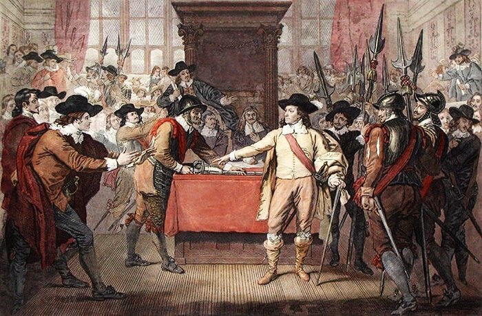 Речь Оливера Кромвеля в парламенте. Яндекс-картинки.