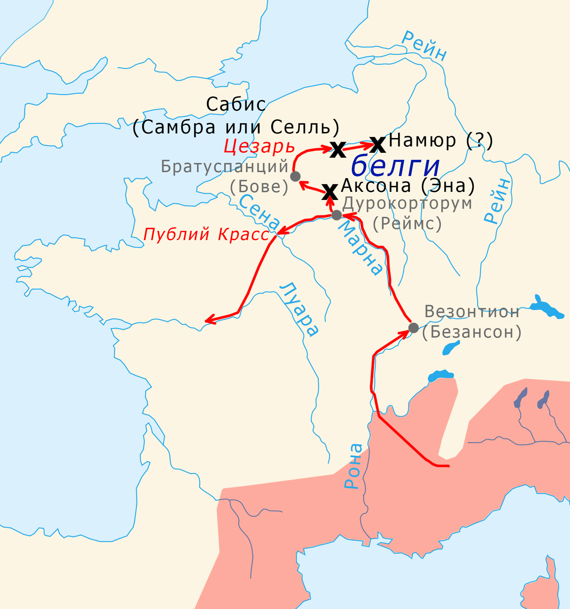 Галлия при цезаре карта