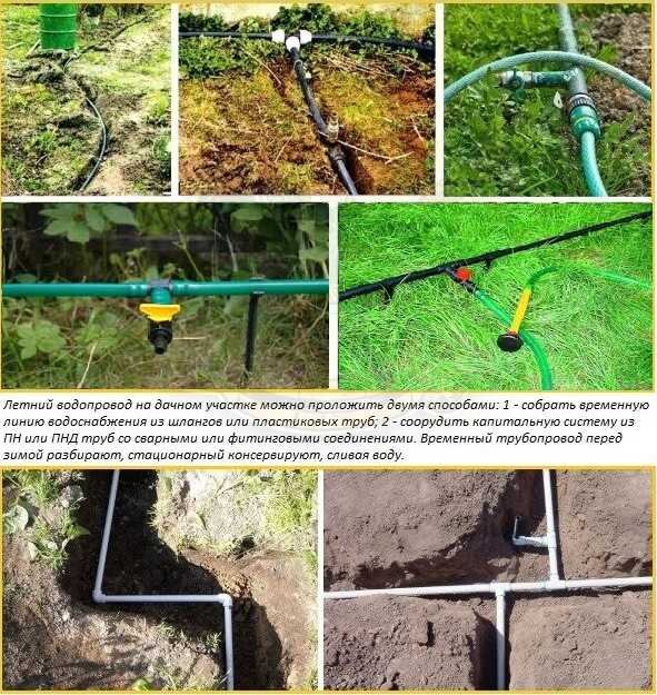 Как организовать летний водопровод на даче: прокладка и обустройство водопровода для полива