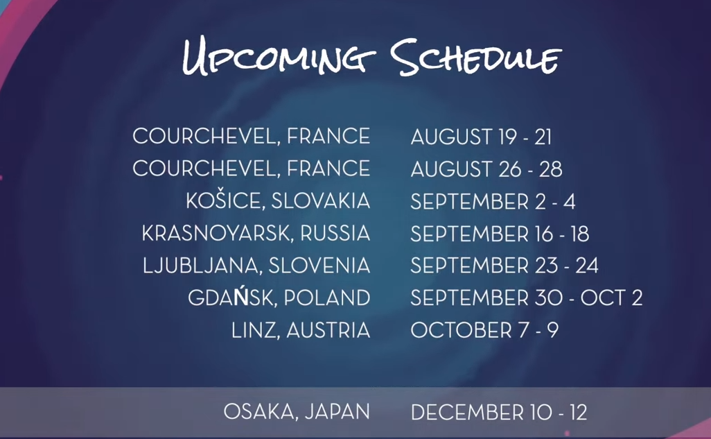 Расписание этапов юниорского гран-при