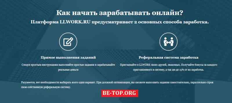 Возможность снять деньги с "LL Work" не подтверждена.