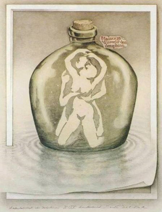 Каждый видит мир согласно своим представлениям. Если ребёнок взглянет на эту картину, то он увидит только дельфинов. Он не сможет увидеть другие смыслы, потому что их просто нет в этой картине, в то же время взрослый человек вряд ли увидит тут дельфинов — скорее обратит внимание только на любовников. 