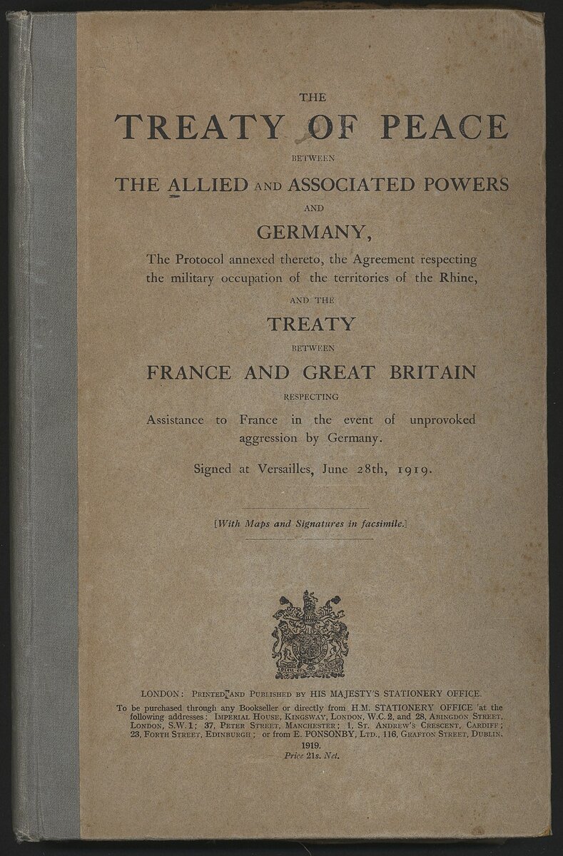 Полная версия договора на английском языке, 1919 год.