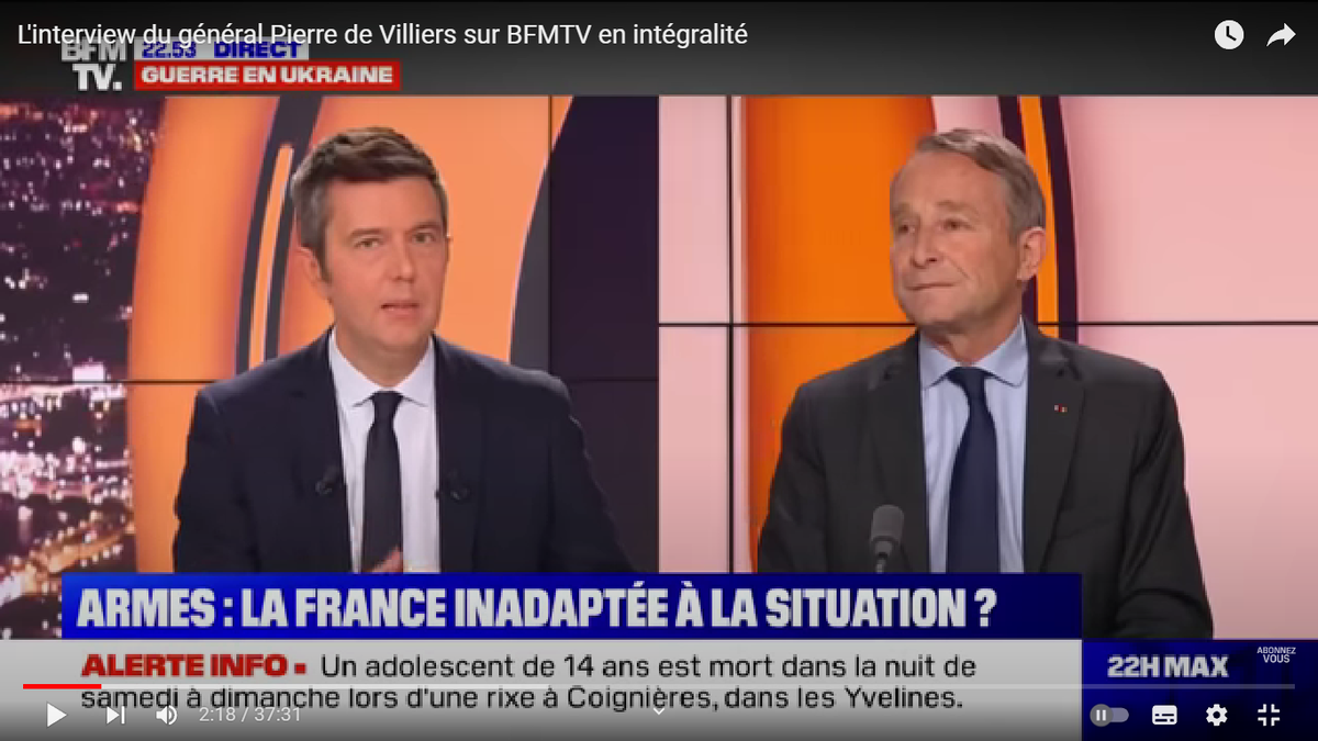 Генерал Пьер де Вилльер (справа), ведущий тот же, что интервьюировал Петра Толстого