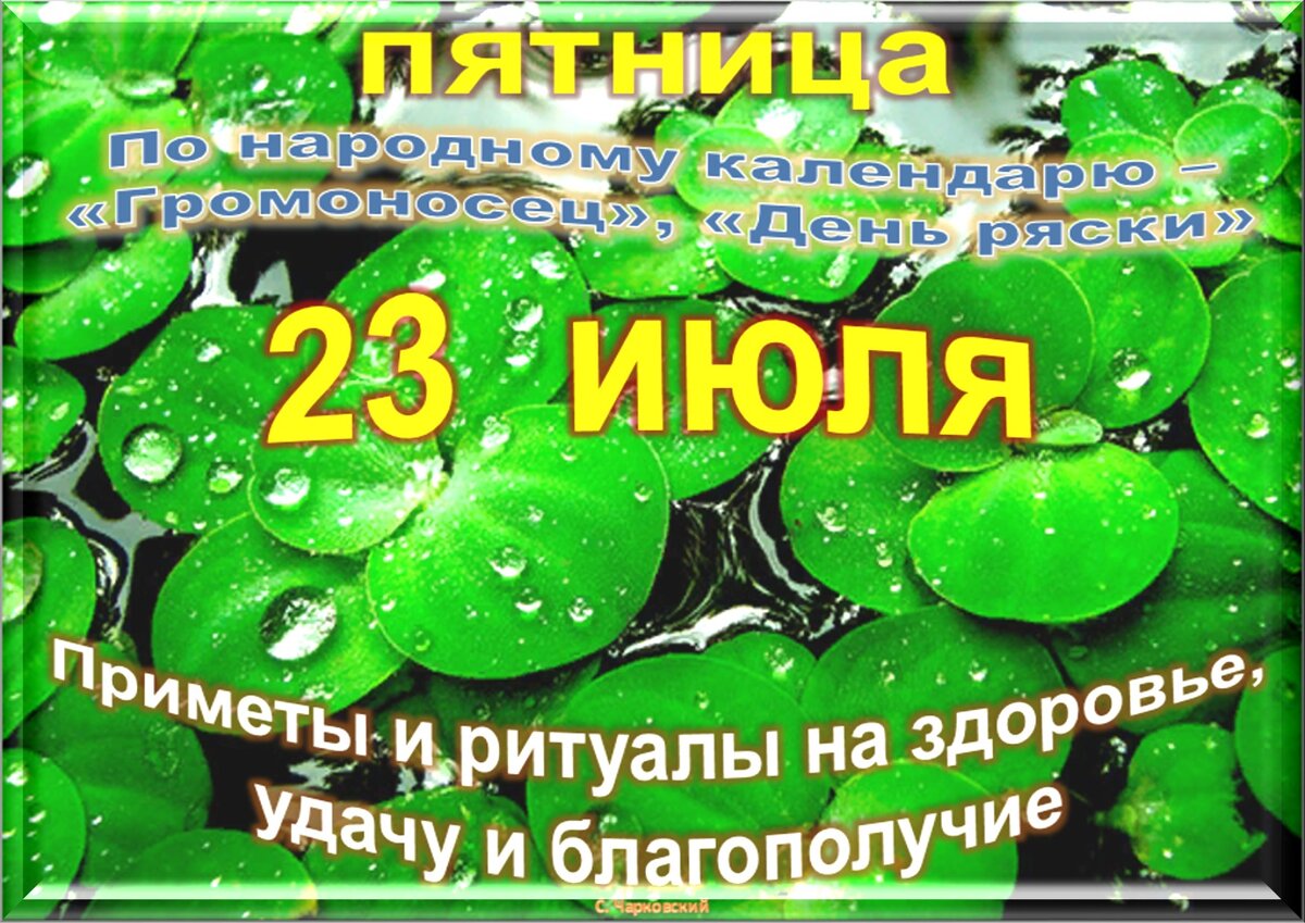 23 июля - все праздники дня во всех календарях. Традиции, приметы, обычаи и  ритуалы дня. | Сергей Чарковский Все праздники | Дзен