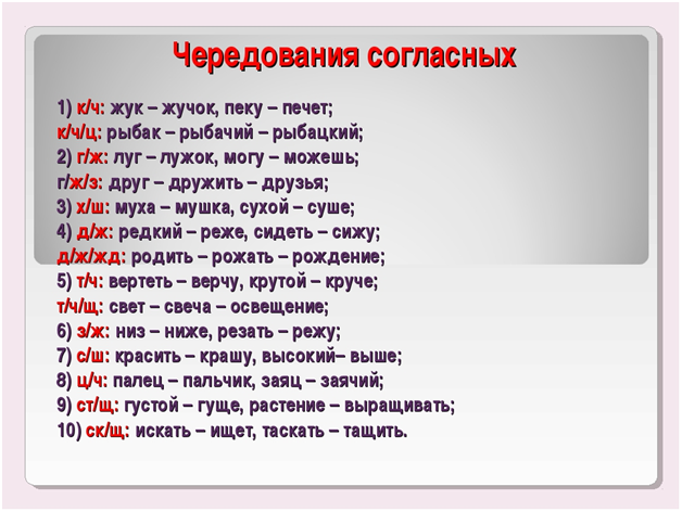 Чередующиеся согласные на конце корня. Чередование согласных. Чередование согласных в корне. Чередование согласных примеры. Чередование согласных в корне слова.