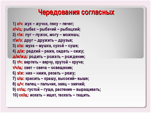 Слова примеры 10. Чередование согласных. Чередование согласных в корне. Чередование согласных примеры. Чередование согласных в корне слова.