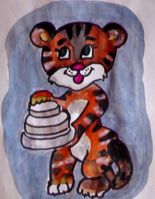 Этому детскому  рисунку 10 лет. Хорошо, что сохранила.