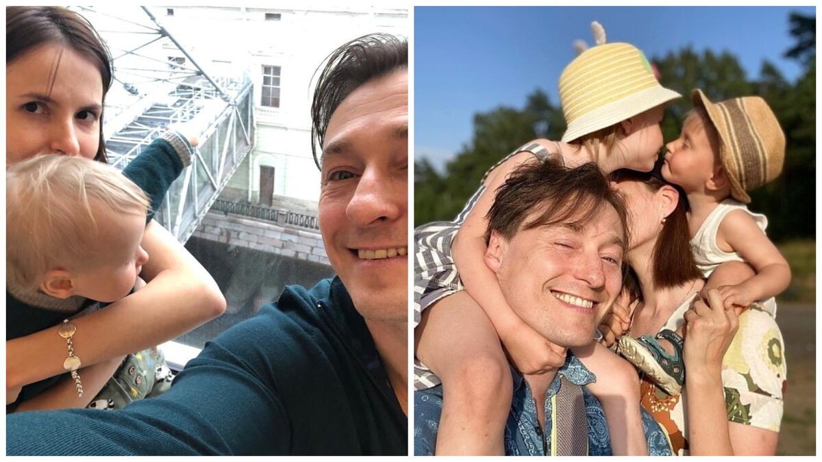 Сергей Безруков и Анна Матисон с детьми