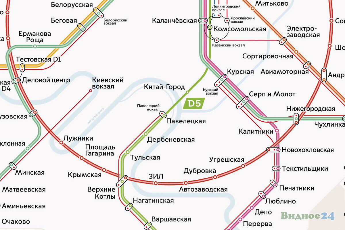 Схема метро москвы новая крупным с мцд и мцк