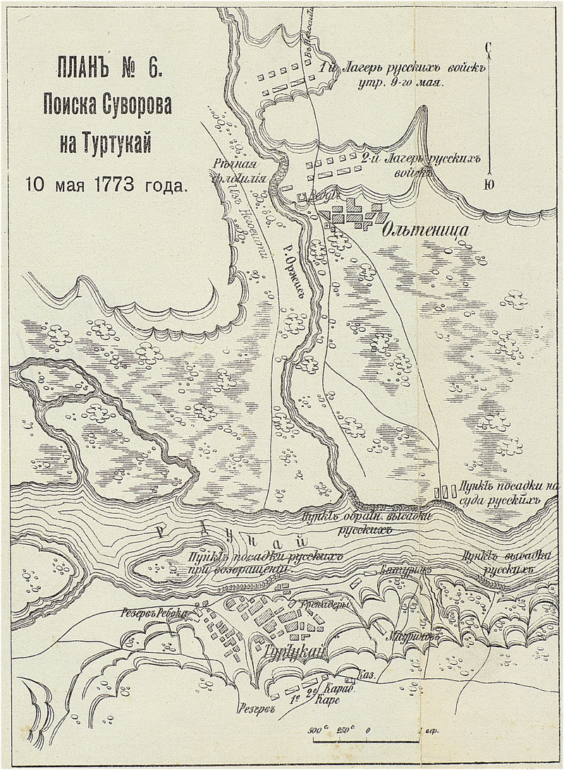 План действий Суворова у Туртукая / Из книги А. К. Байова «Курс истории русского военного искусства»