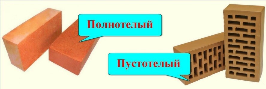 Пустотелый же кирпич отличается наличием отверстий. Эти отверстия могут быть различной формы и размеров. Воздух в этих отверстиях наделяет такой кирпич отличными теплоизоляционными свойствами. Но также из-за этих отверстий страдает прочность такого изделия. Подробнее о сферах применения пустотелого кирпича ниже.Применение полнотелого кирпича