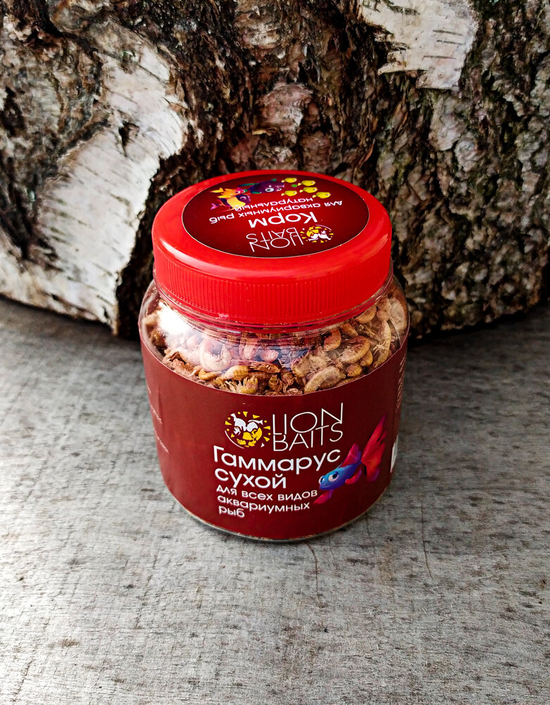 Гаммарус сухой LION BAITS для всех видов аквариумных рыб 30гр