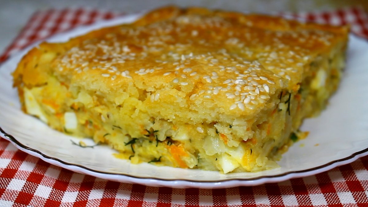 Заливной пирог с капустой