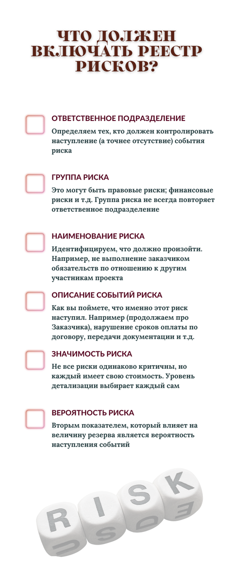Что включить в реестр рисков?