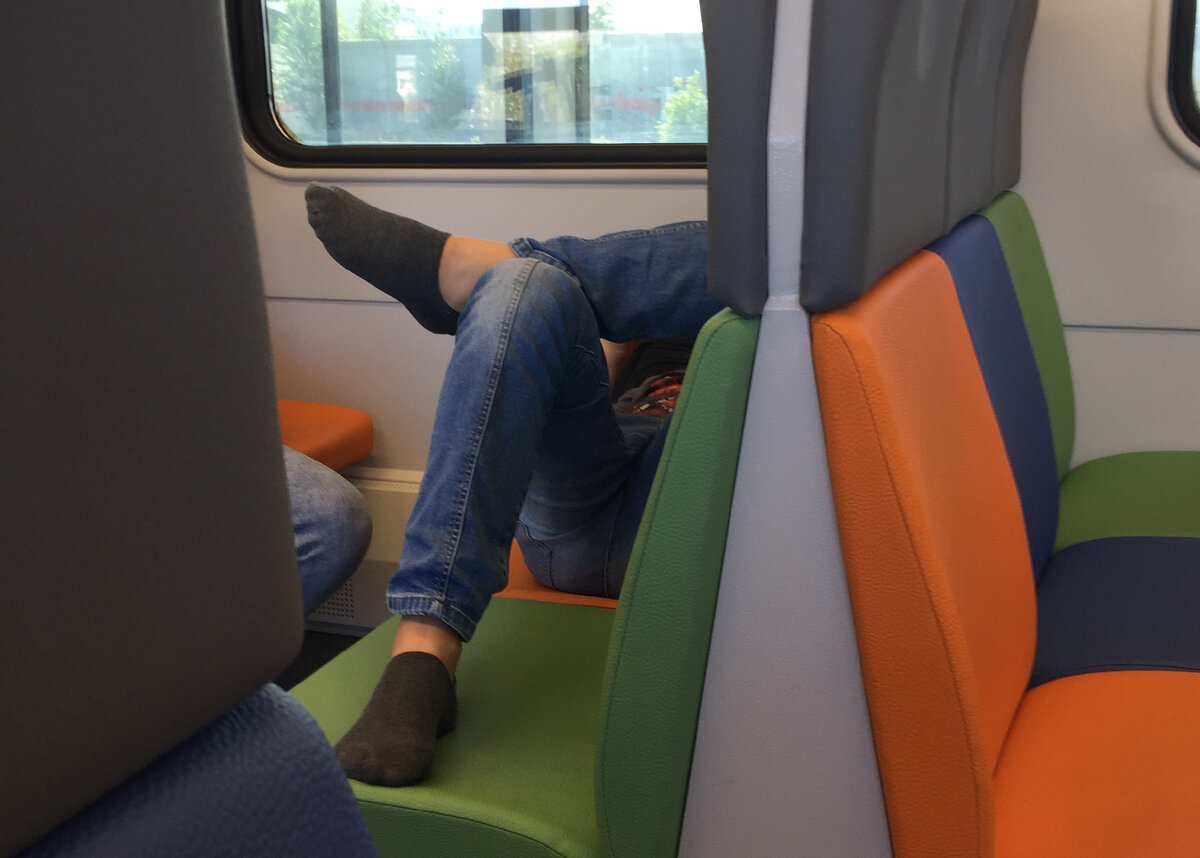 Ну а чё, я кому-то мешаю? (В поезде МЦД)