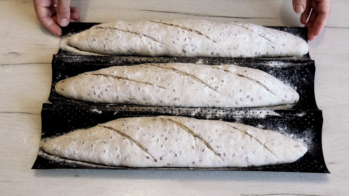 БАГЕТ🥖 НА ПШЕНИЧНОЙ ЗАКВАСКЕ СО ЛЬНОМ!🌾 Авторский рецепт Лилии  Шайдуллиной✓ | ПРОСТОРЕЦЕПТ | Дзен