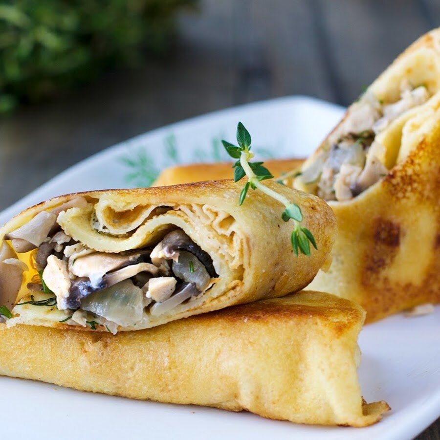 Начинка для блинов курица с грибами