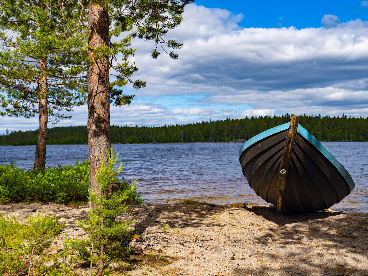                                                        у берега стояла лодка...   