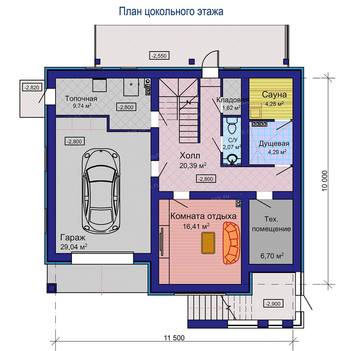 Дом с гаражом и сауной проект