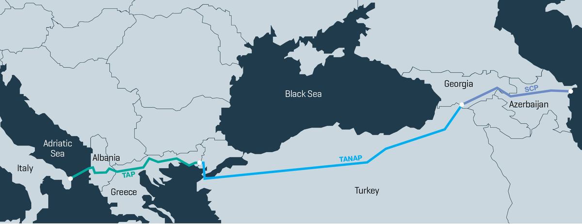 Трансатлантический газопровод карта