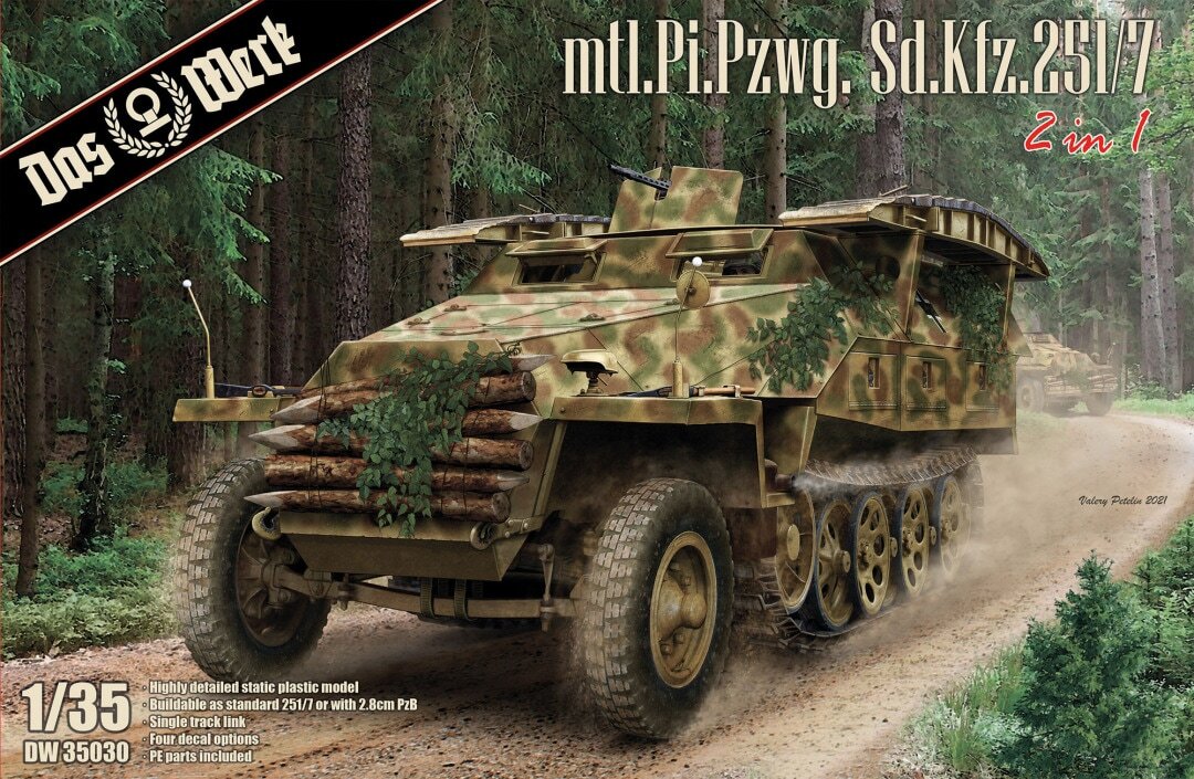 Бокс-арт набора mtl.Pi.Pzwg. Sd.Kfz.251/7  (фото с сайта www.das-werk-models.com)