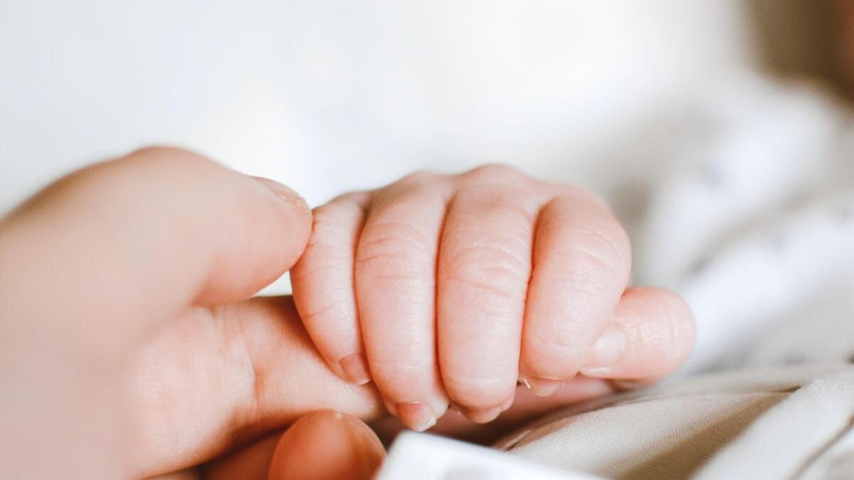    Рука младенца держит палец женщины:pexels.com