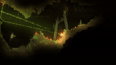 Типичный геймплей «Noita».