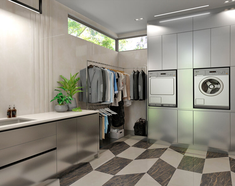 Постирочная из нержавеющей стали AWELT в частном доме