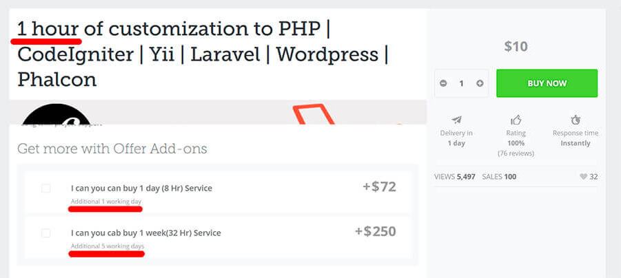 Пример чьего-то оффера на PPH