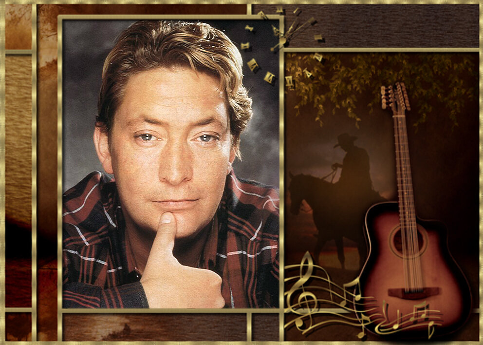 Любовно выполненный фанатом портрет-коллаж Криса Ри с часами. 