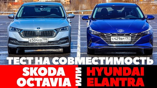 Skoda Octavia против Hyundai Elantra. Разбор без полетов. Тест обзор 2021.