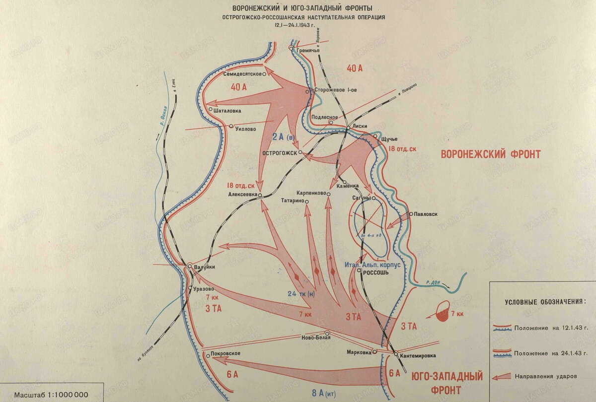 Острогожско россошанская наступательная операция карта